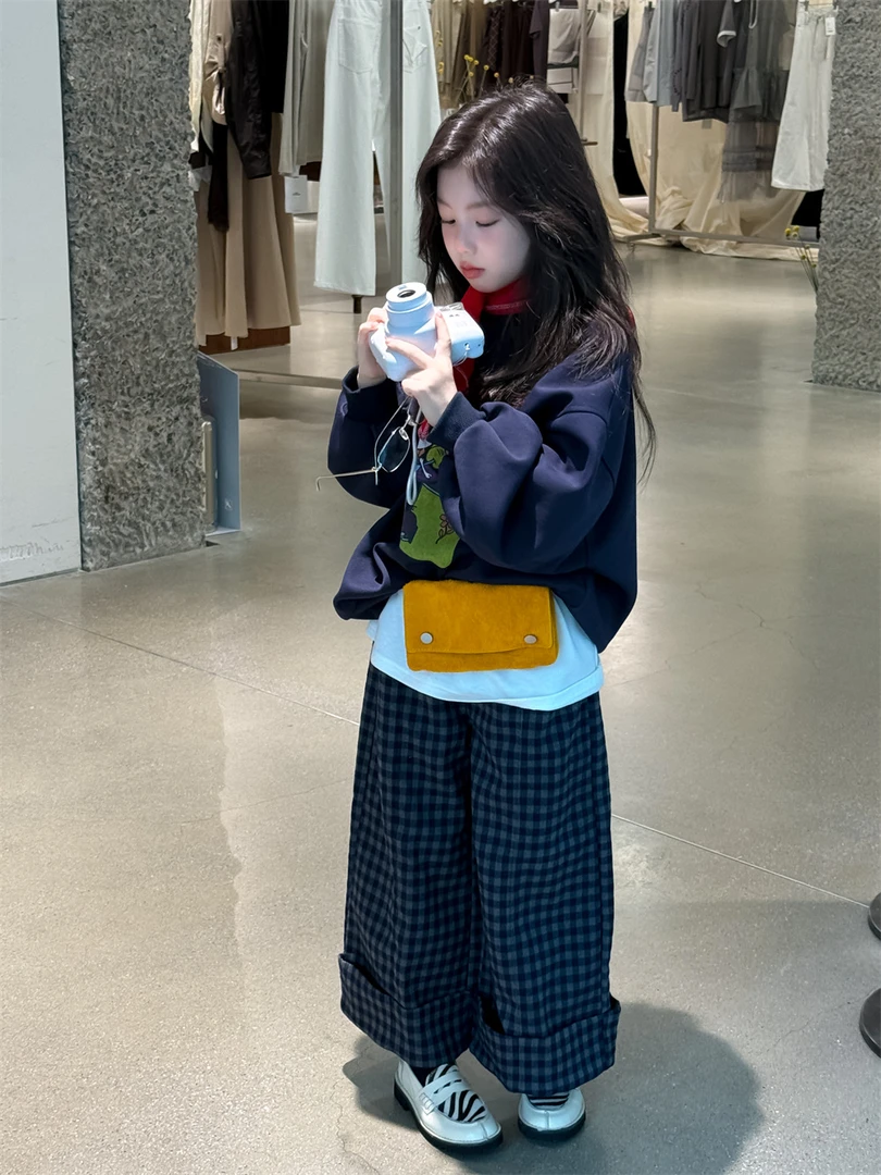 LJ-72212-72275-TBB童装女童韩版卡通米奇卫衣+格子裤套装（秋款）