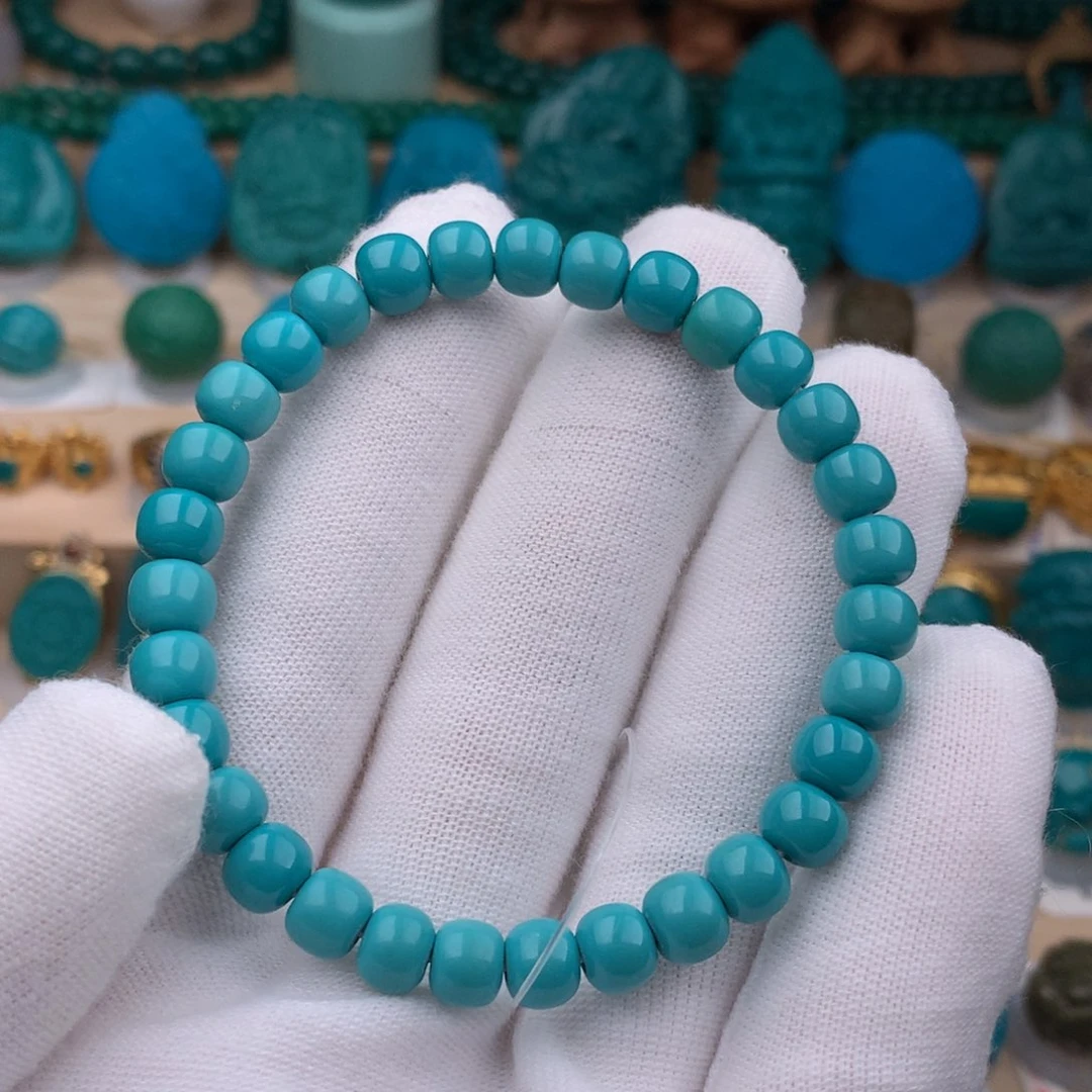 未镶嵌绿松石珠宝奇石6.5mm