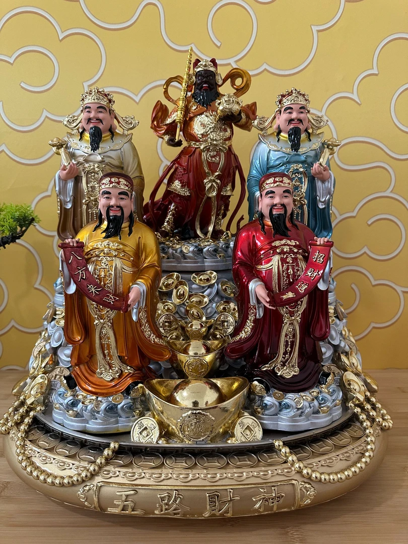 五路财神赵公明神像文武财神比干范蠡树脂寺庙供奉家用摆件
