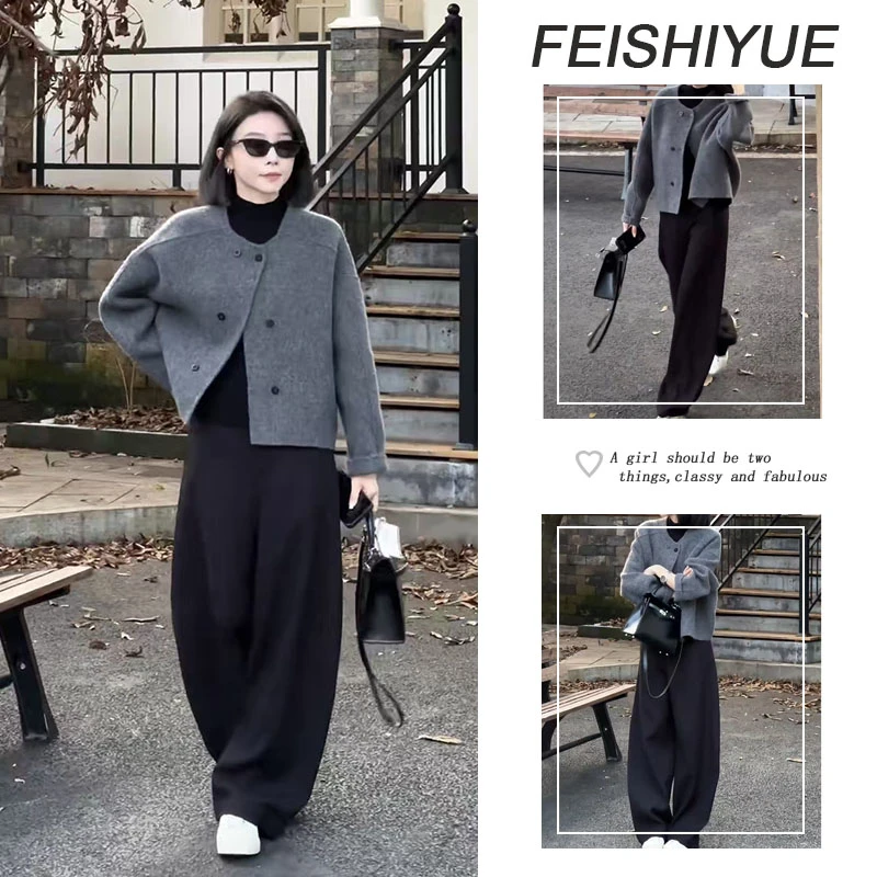 2025时尚穿搭一整套女新款韩版百搭秋冬外套休闲裤两件套