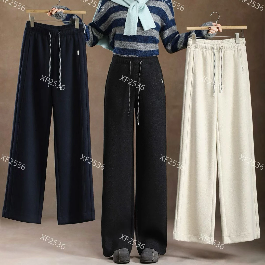 2536显瘦条直筒呢子阔腿裤（裤长104左右）