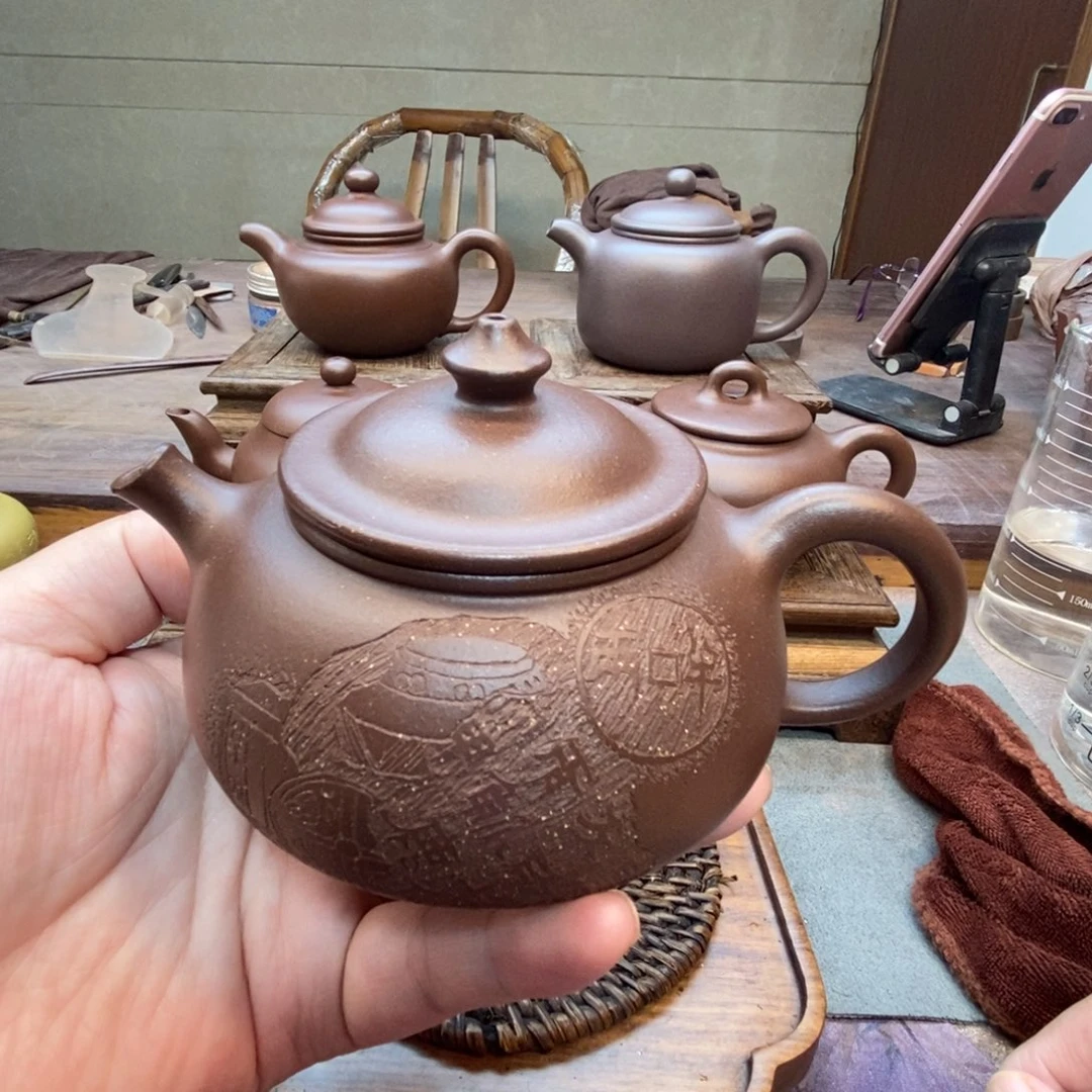 茶壶紫砂寒江壶（原矿底槽清200cc）