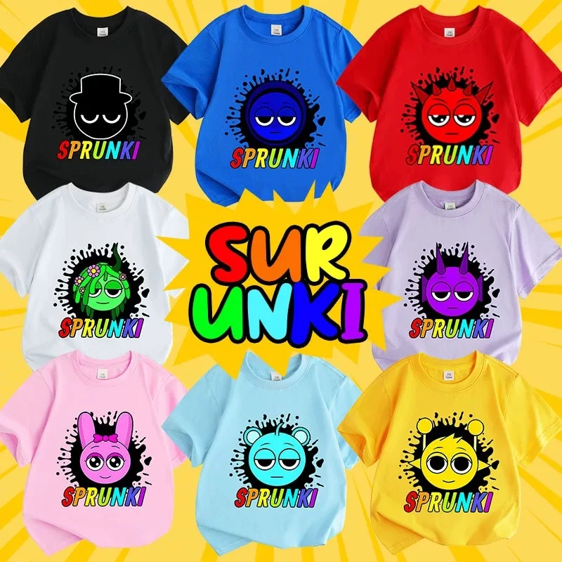 节奏盒子衣服男孩短袖t恤Sprunki音乐盒子联名款西蒙儿童纯棉夏季