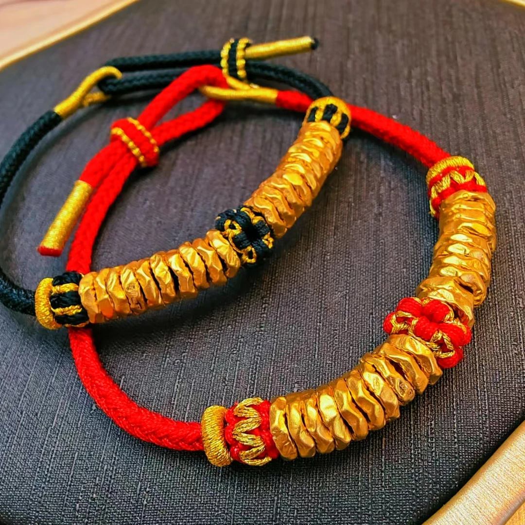 5#足金999 黄金盘缠手串 手工编织 (多样性发一）