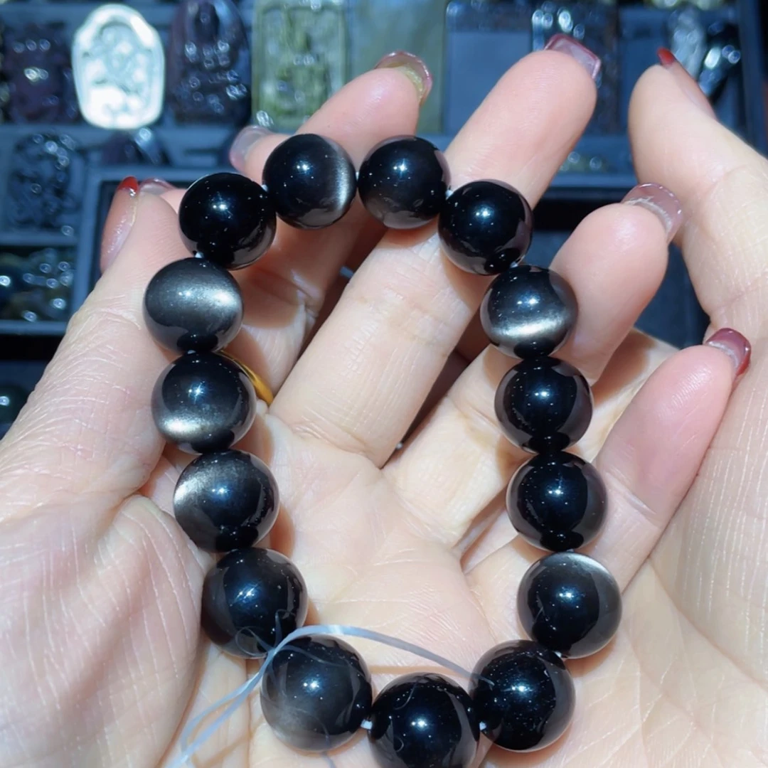 【闪购商品】黑曜岩手链未镶嵌空**_