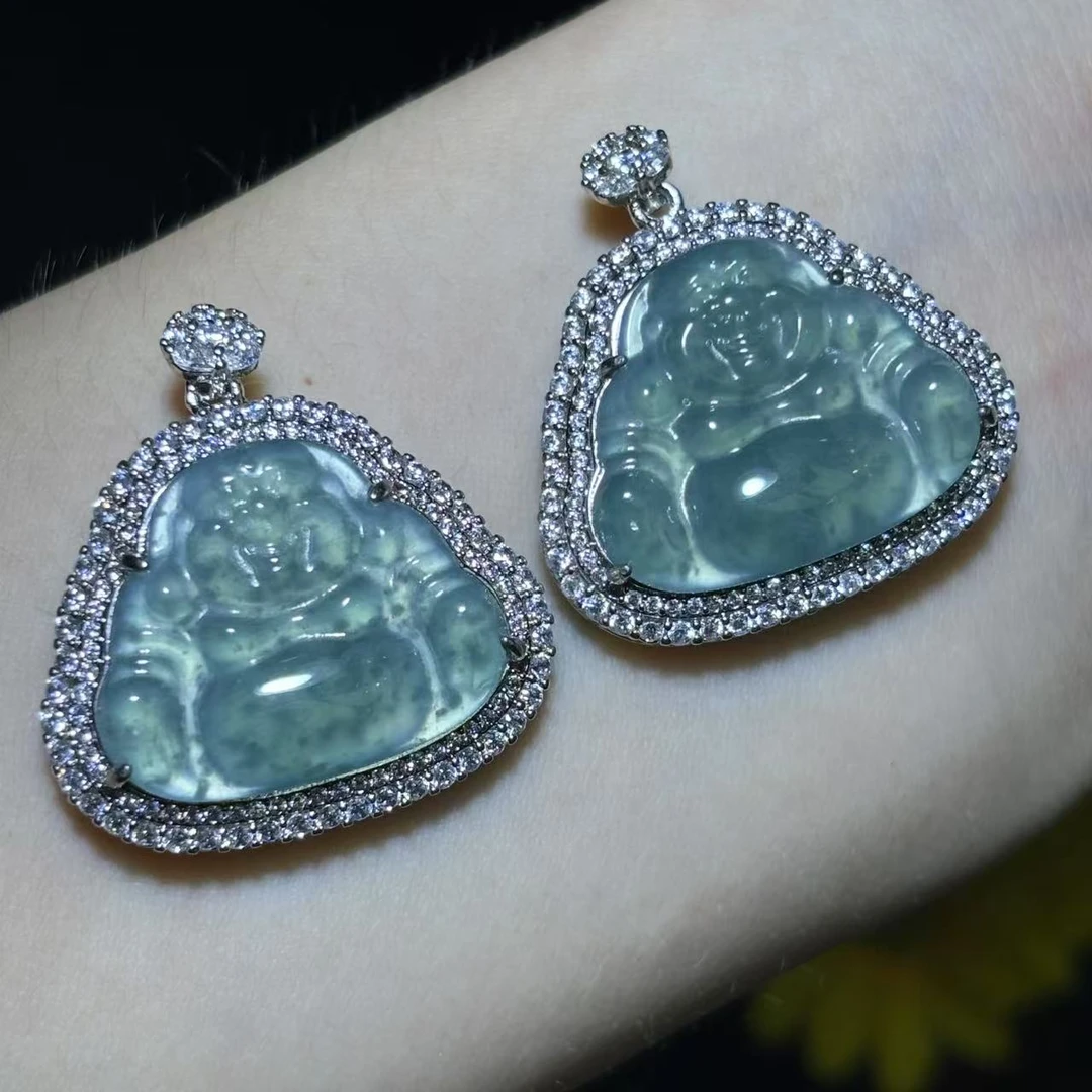 面面来财珠宝q-AT5023-A货翡翠佛公吊坠-配链绳-多样性发其一