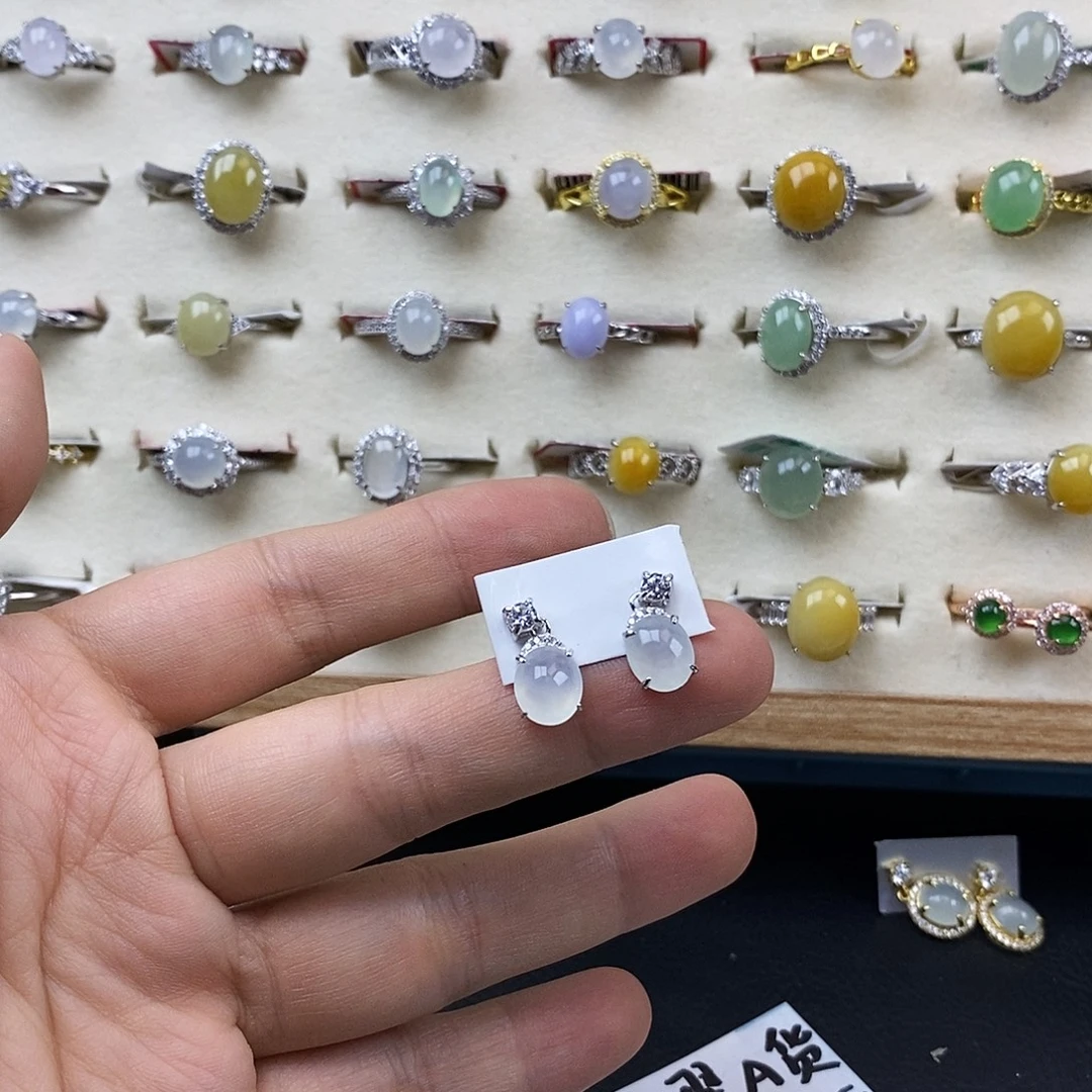 翡翠银S925镶嵌戒指