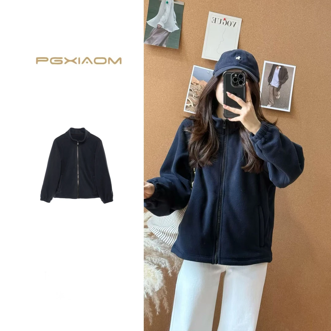 【PGXIAOM】润秀定制藏青色摇粒绒外套WT4531