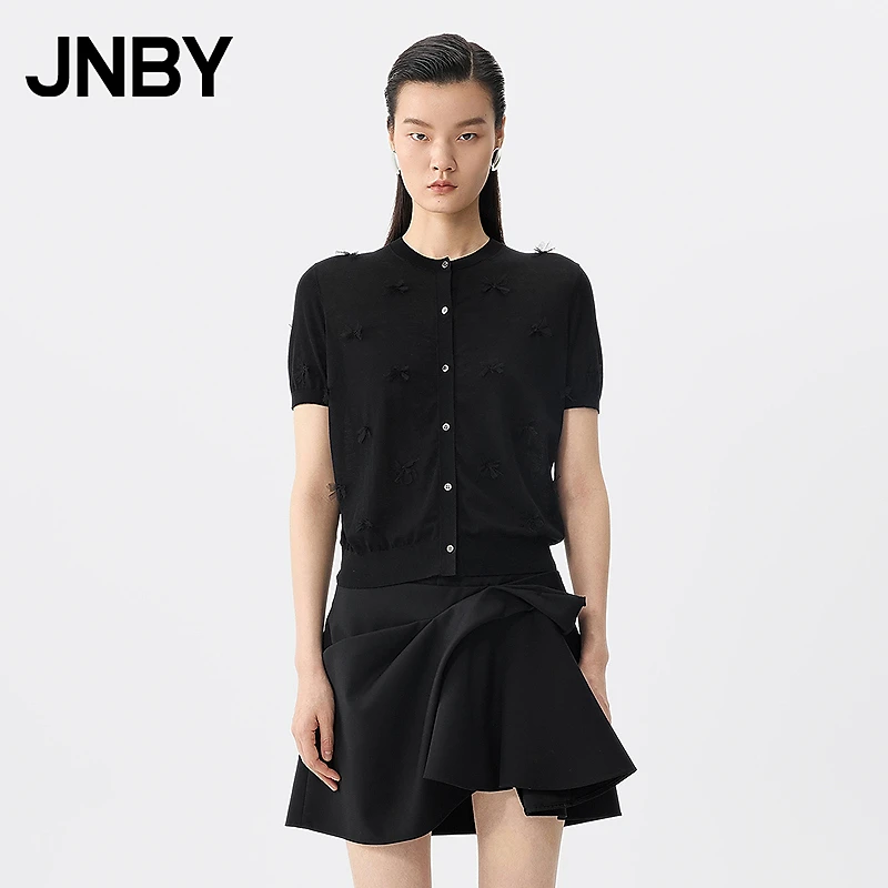 【商场同款】JNBY/江南布衣25夏新品毛针织衫短袖圆领5P431561H