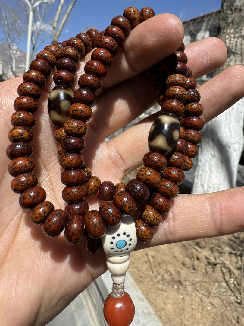 爆老星月菩提念珠手串陈籽108星月菩提108颗