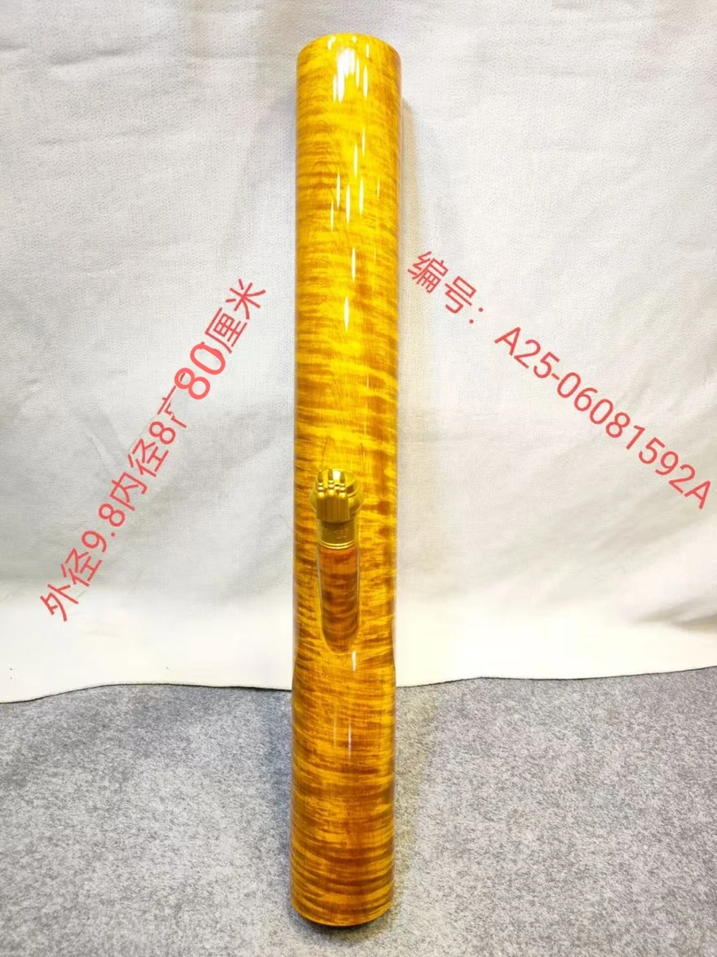 1592号缅甸金丝楠木水咽筒整体无拼接风干老料不易开裂变形
