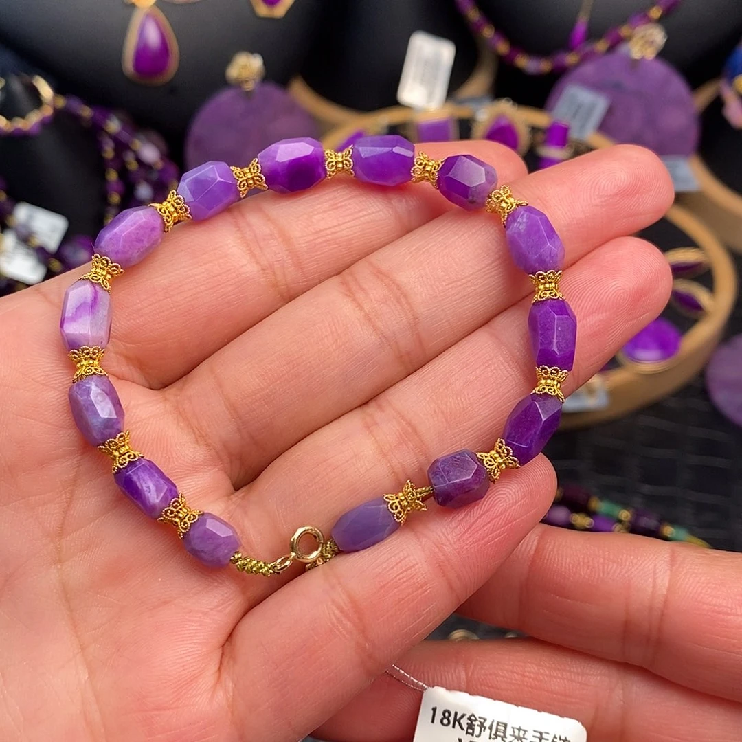 苏纪石（舒俱来）手串18K金镶嵌