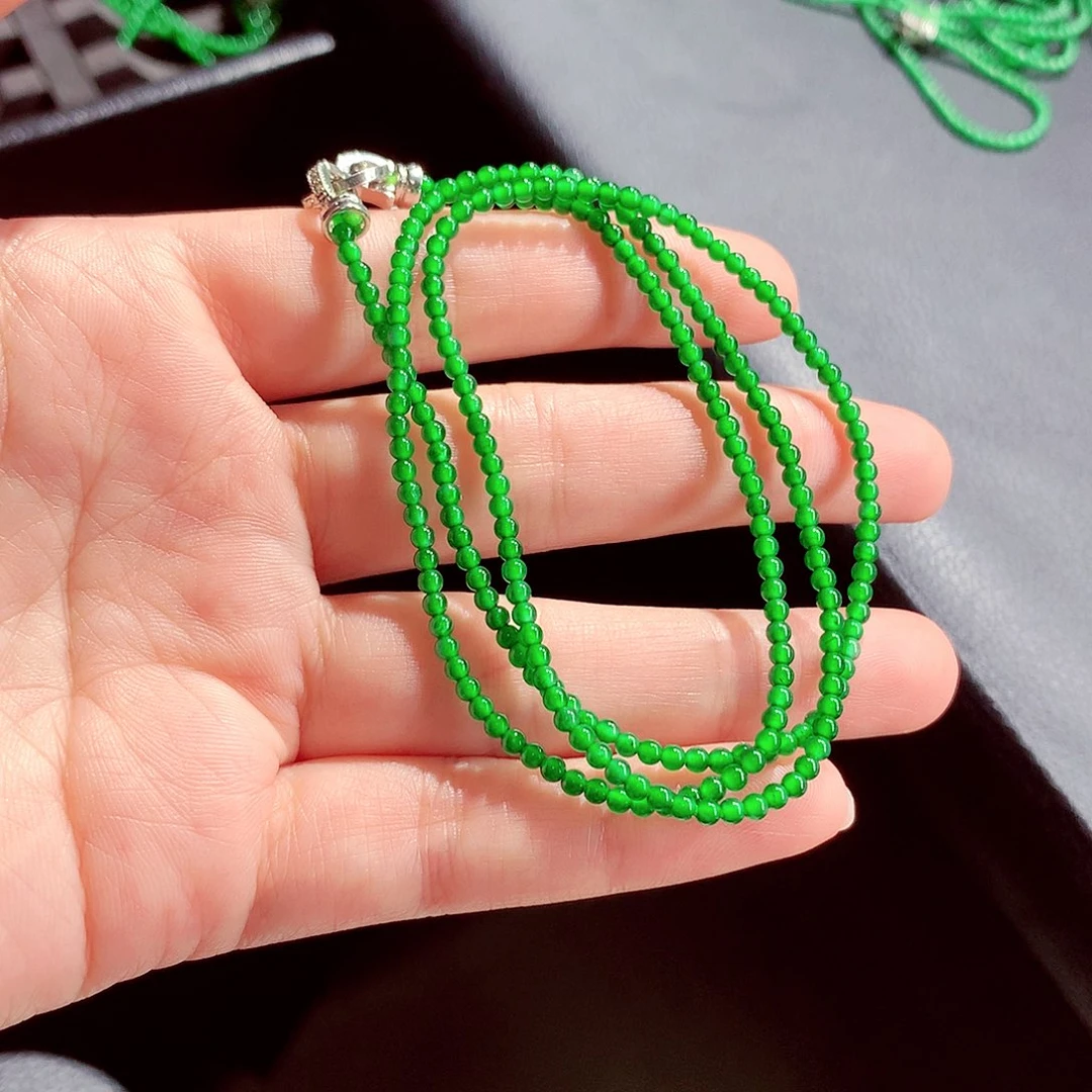 天***齐翡翠未镶嵌毛衣链