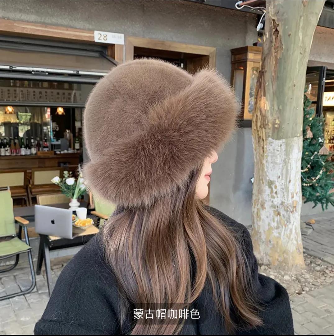 蒙古帽子冬季休闲风秋冬女士加厚长款针织大衣雷锋帽网红韩版保暖