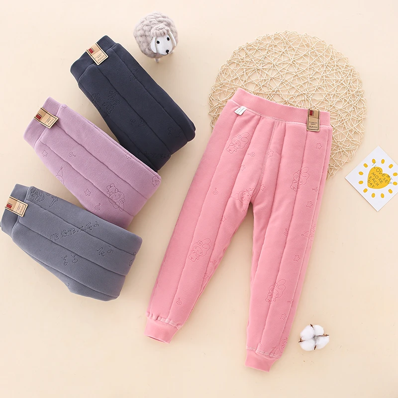 休闲风冬季儿童休闲裤外穿宝宝儿童棉裤打底裤加厚保暖裤亲子装