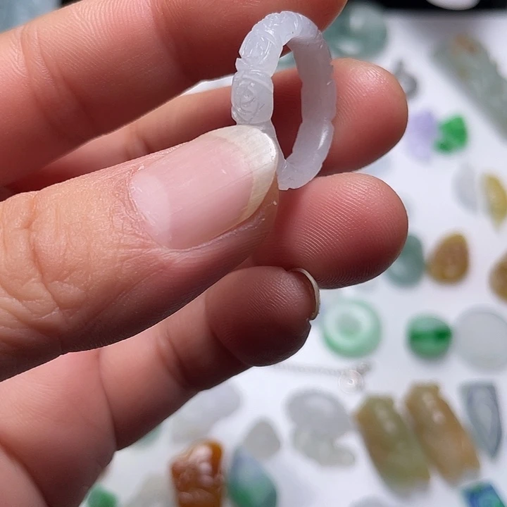 定制翡翠未镶嵌玫瑰花戒圈