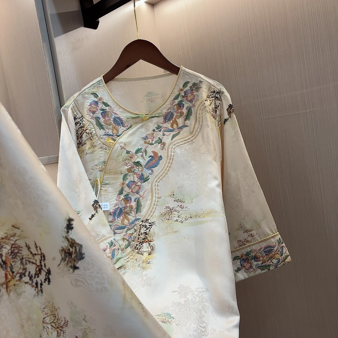 月光影-2025新中式中国风夏季复古改良旗袍显瘦连衣裙