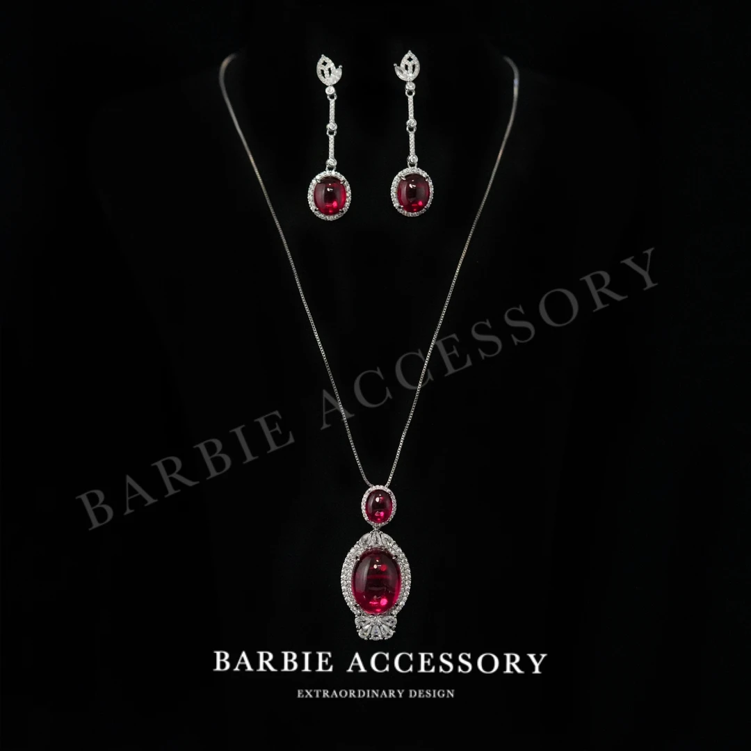 铜合金合成锆石项链 【红尘纷纷】法式既视设计款高级感绝美项套装