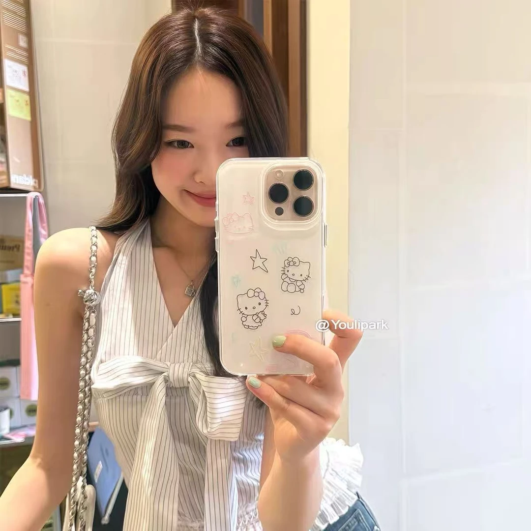 星星线条猫咪适用苹果16Pro手机壳新软女华为/vivo/小米/oppo可爱