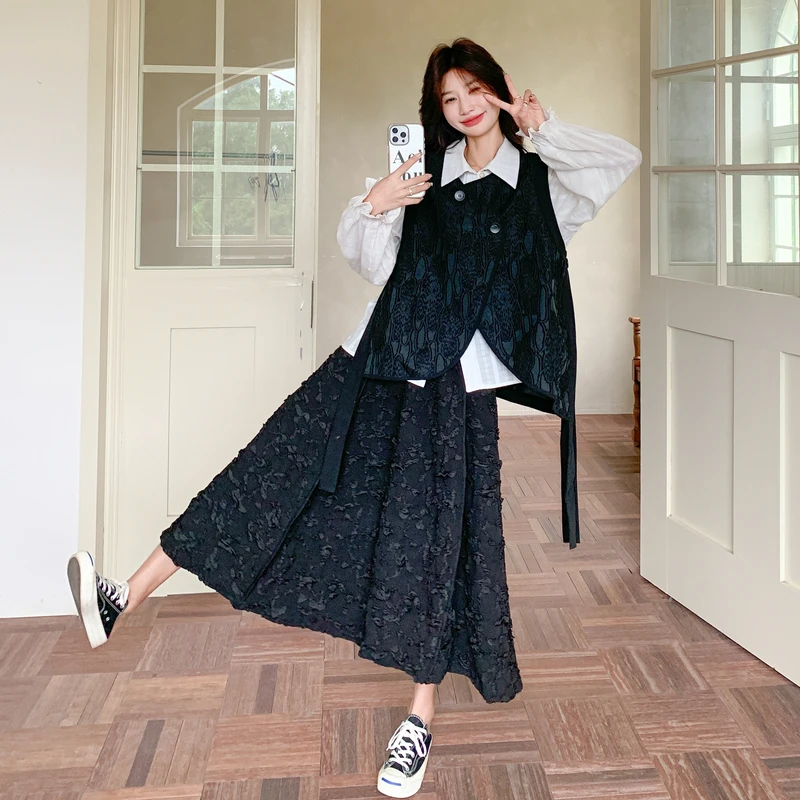 套装时尚套装森系休闲风原宿风显瘦连衣裙网红INS风蕾丝气质复古