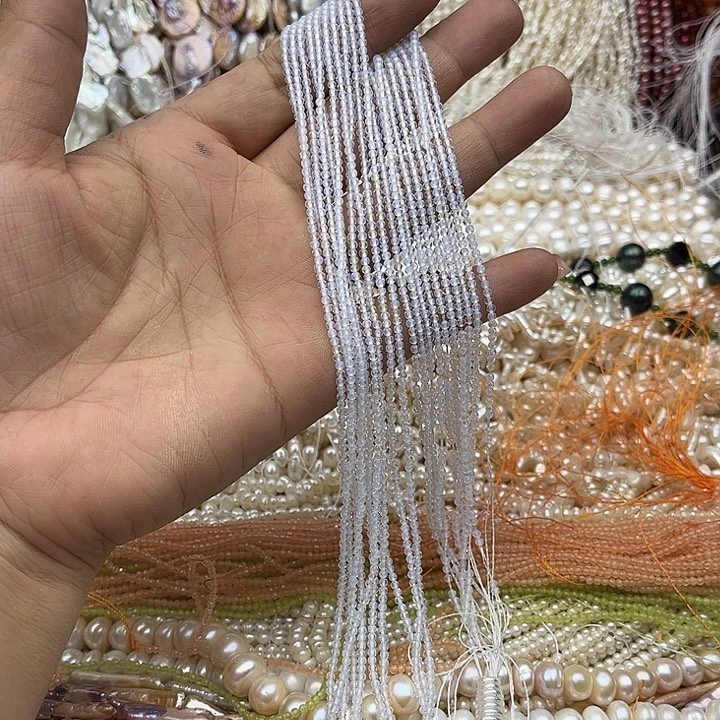 玛瑙/玉髓未镶嵌珠宝半成品2条2mm蛋白石刻面