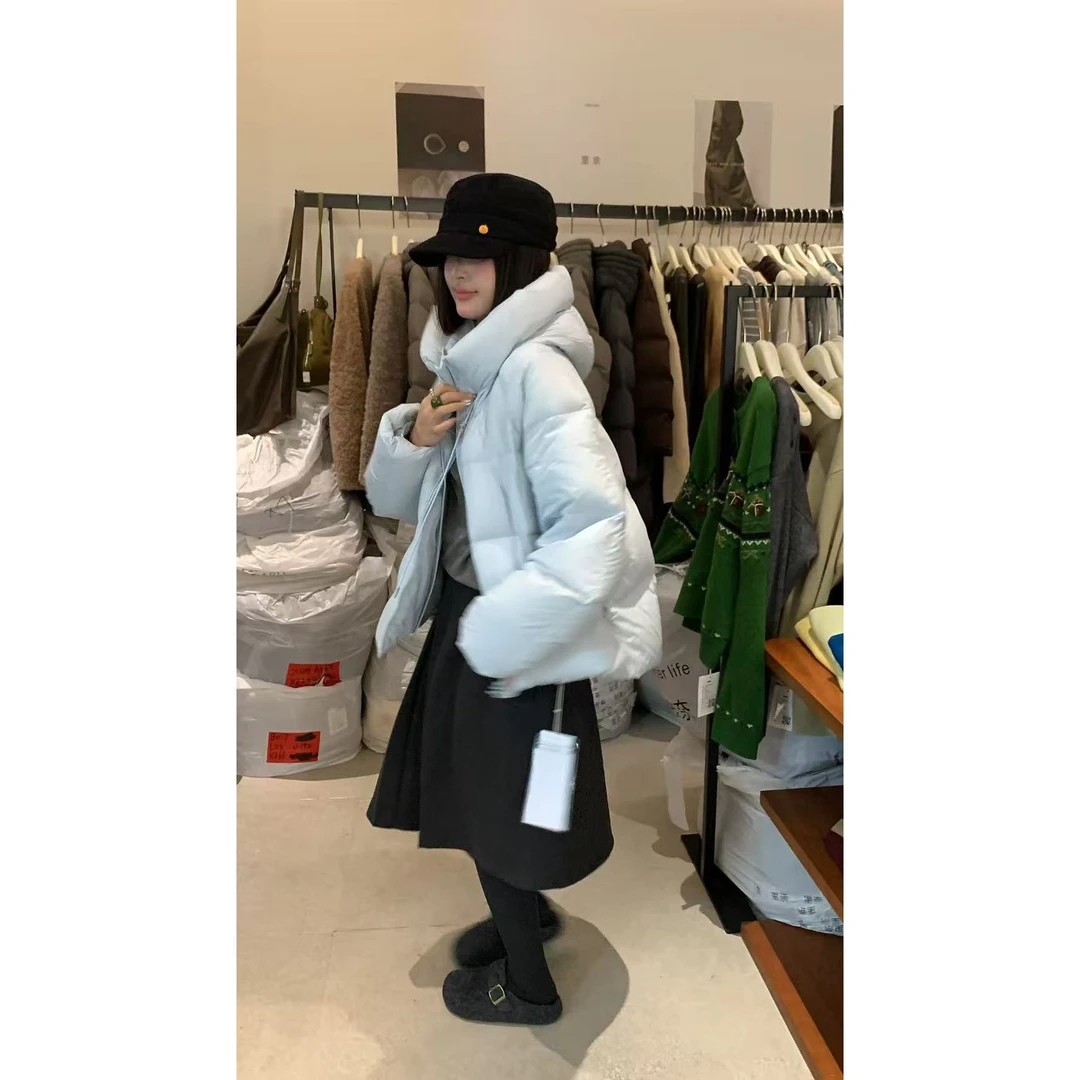 J-N017#【冬日小太阳】韩系保暖羽绒服（新国标90白鸭绒S138M146)