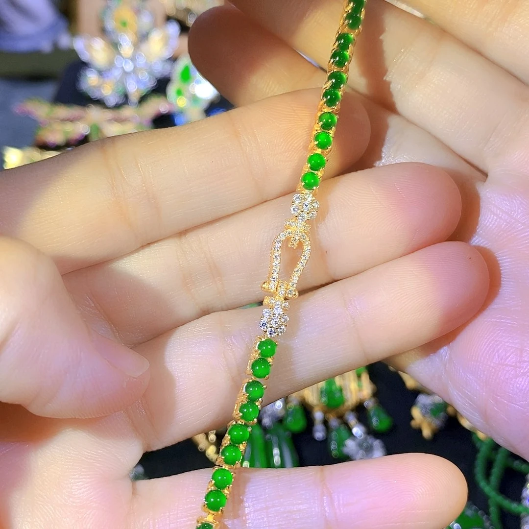 吊坠(不含链)银S925镶嵌翡翠