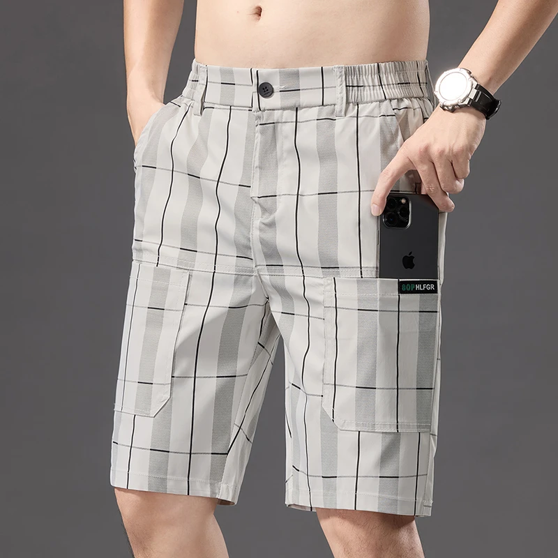 六兜冰丝短裤男士2025夏季宽松休闲五分裤潮流百搭外穿速干中裤