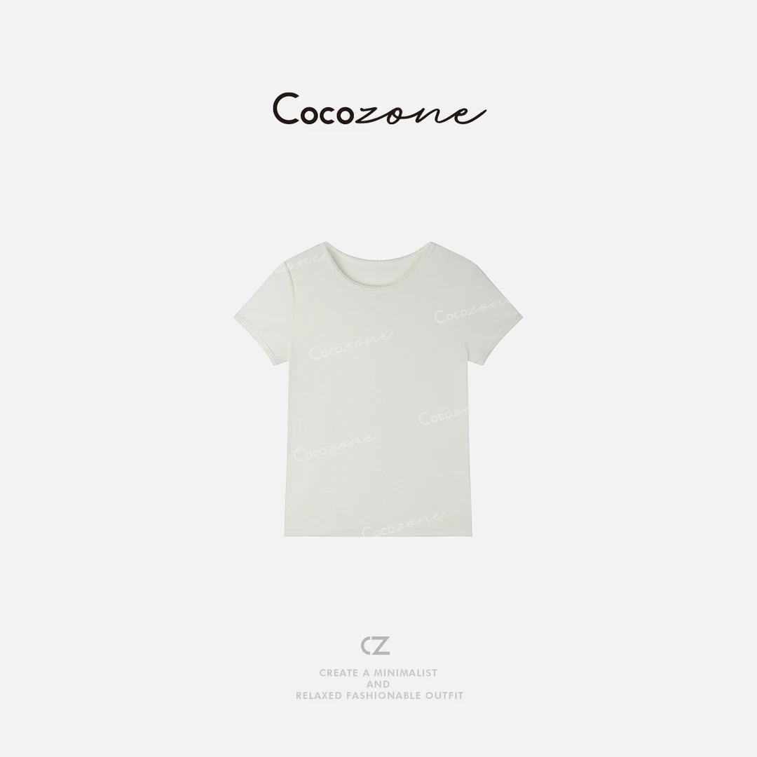 COCO ZONE 刘一一 新款修身显瘦圆领休闲短袖T恤CD2A0017