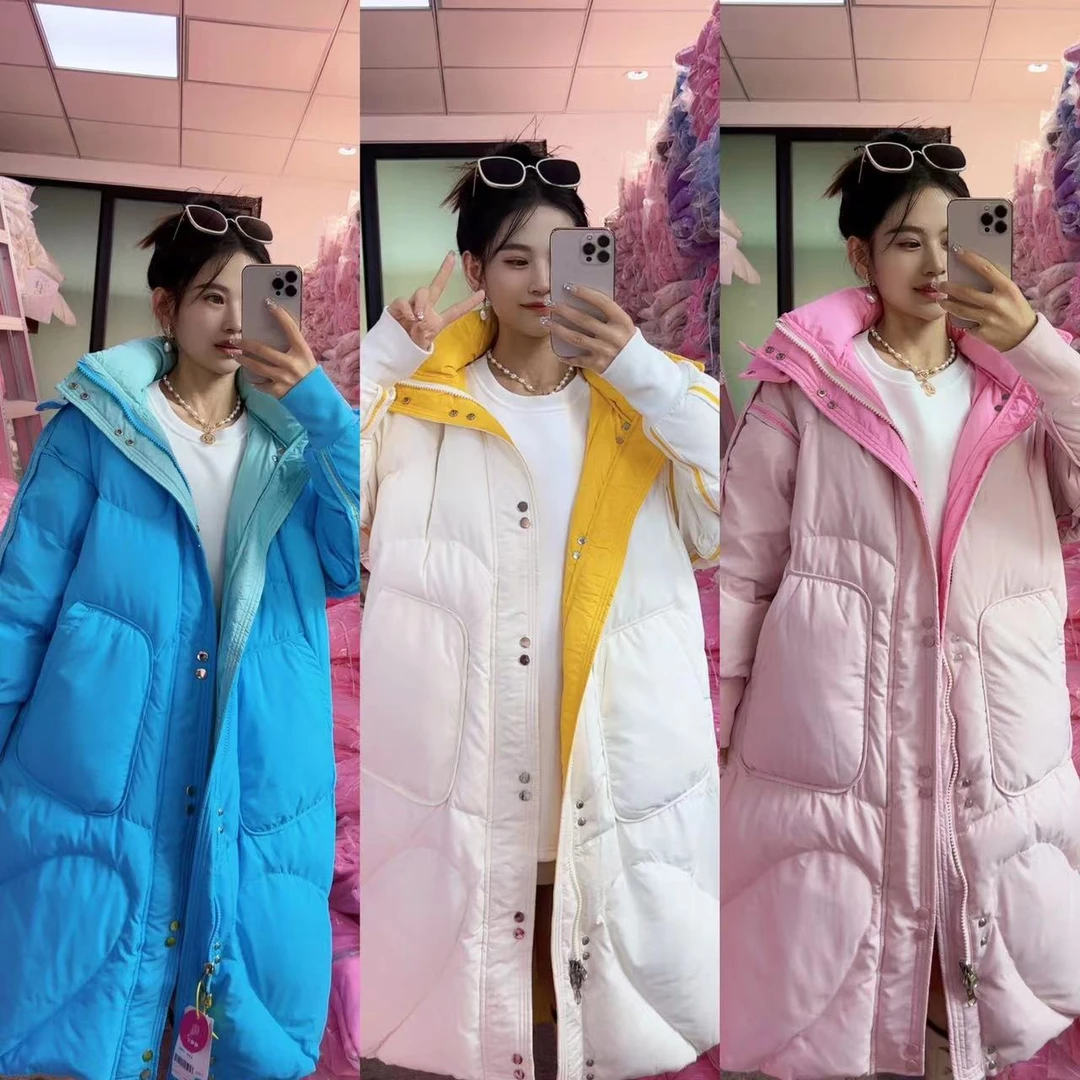 【两面穿加厚保暖 AA】冬季加厚保暖两面穿宽松长款连帽大版