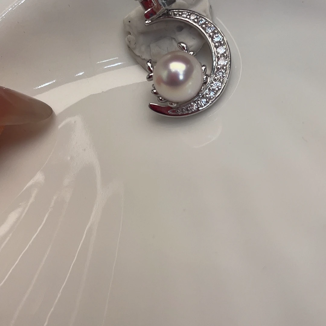 海水珍珠银S925镶嵌吊坠(不含链)
