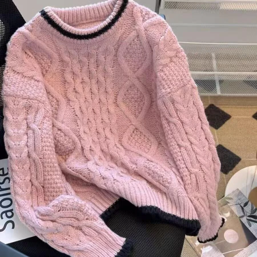 秋冬宽松大版毛衣女（图片仅供参考）