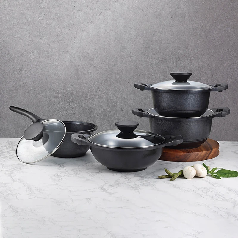 韩国进口PN枫年黑珍珠陶瓷汤锅大容量汤锅内外不粘好清洗炖煮锅