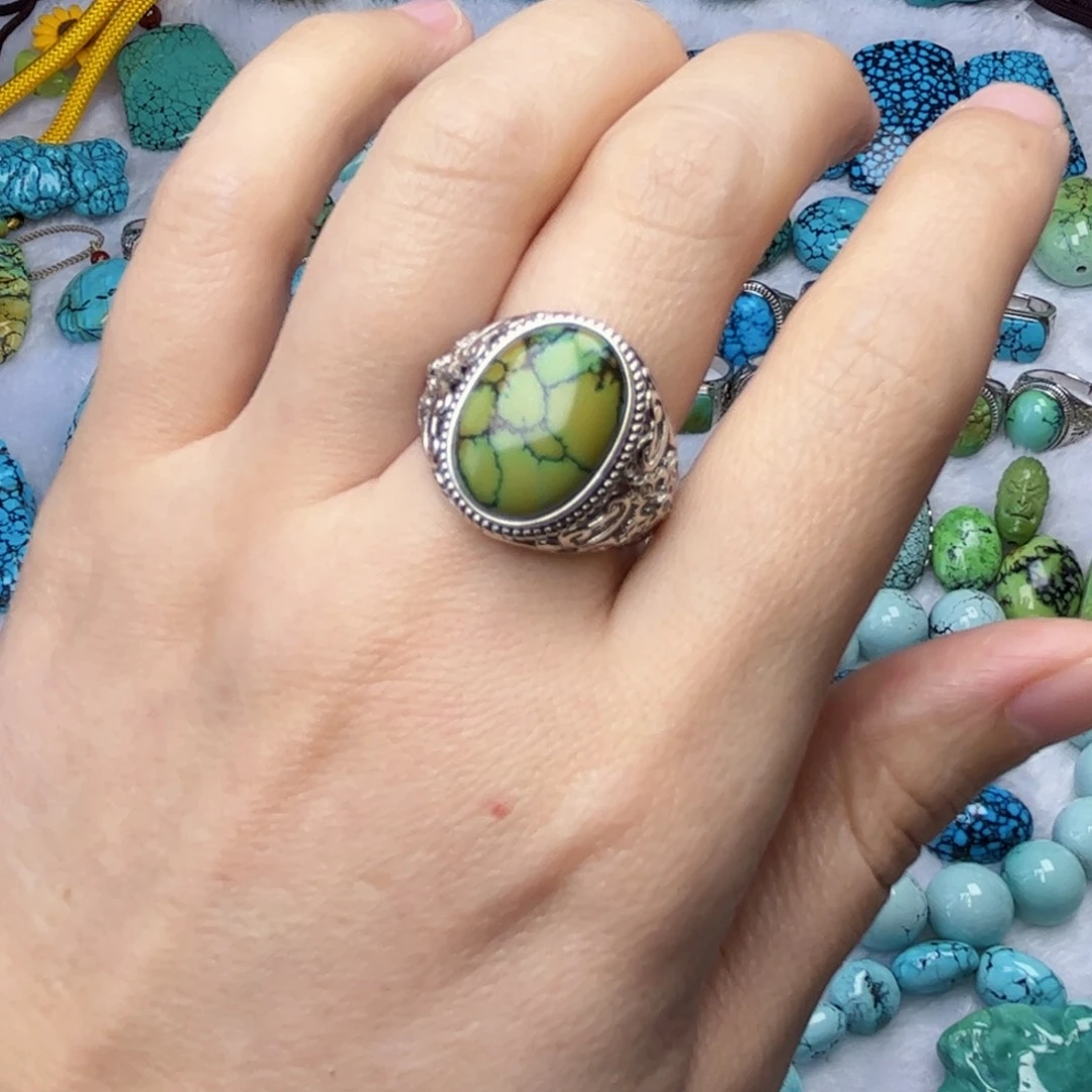 绿松石珠宝奇石银S925镶嵌
