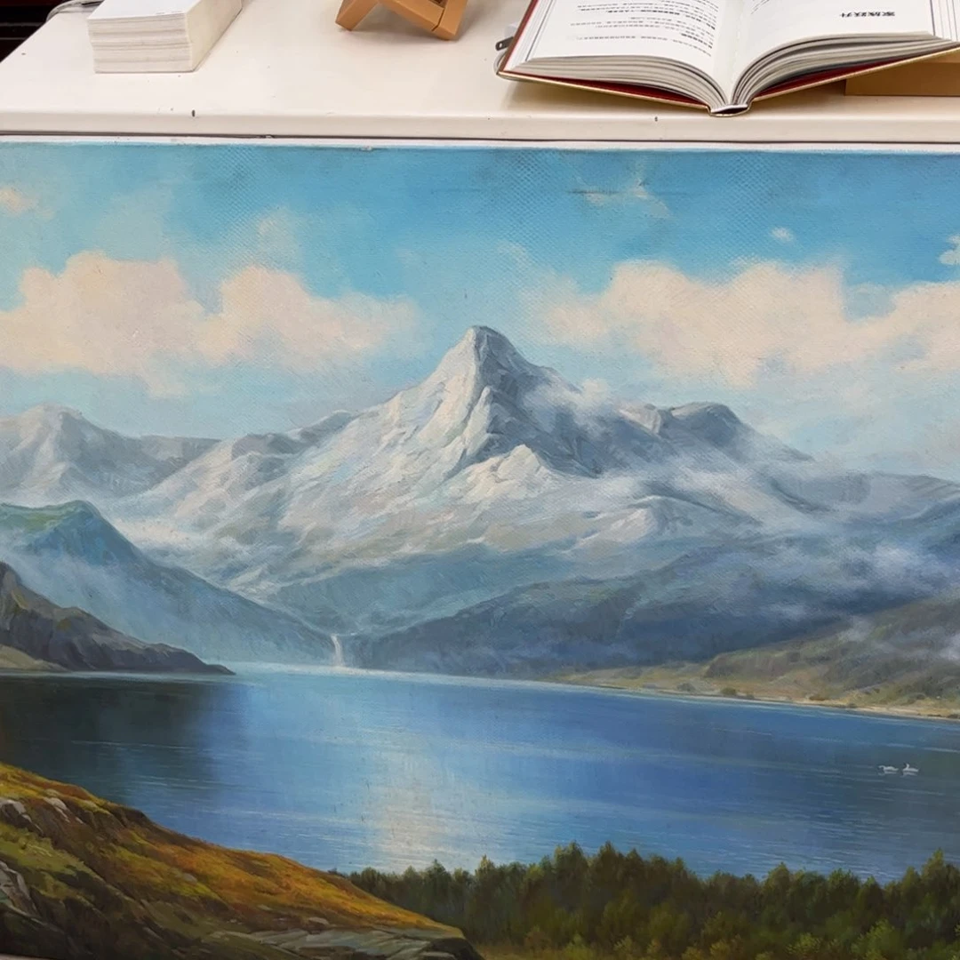 油画未*名风景手绘油画