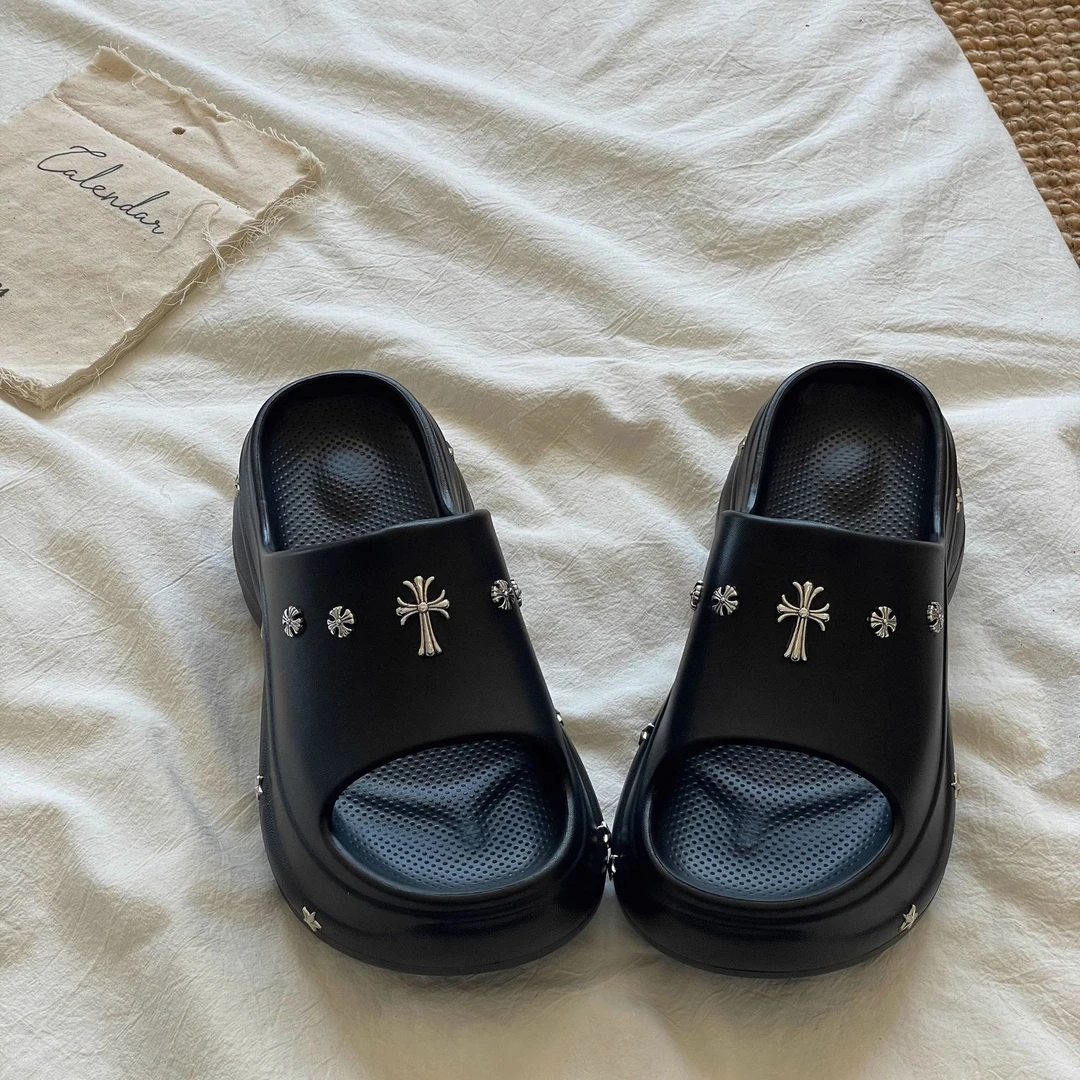 外贸休闲鞋8CM厚底高跟凉拖鞋女户外穿时尚高跟夏季一字拖潮