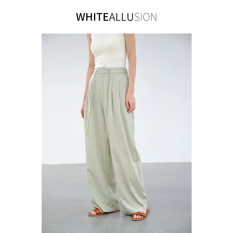 清仓】垂感宽松休闲裤肌理感拖地长裤松紧腰阔腿直筒裤1770