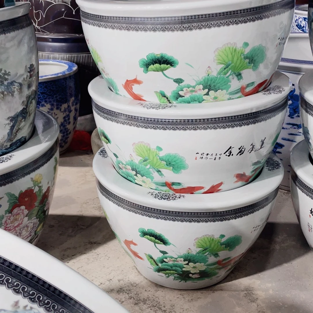 缸瓷器瓷器直径52高度30