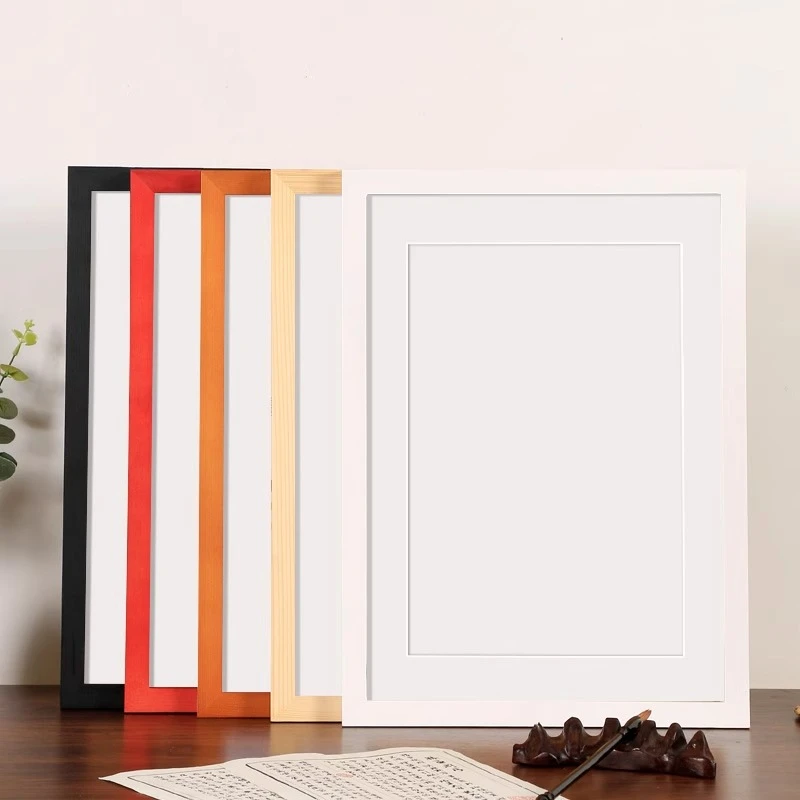实木空白书法画框空框装裱diy手写毛笔字画挂墙相框A3a4框架定制