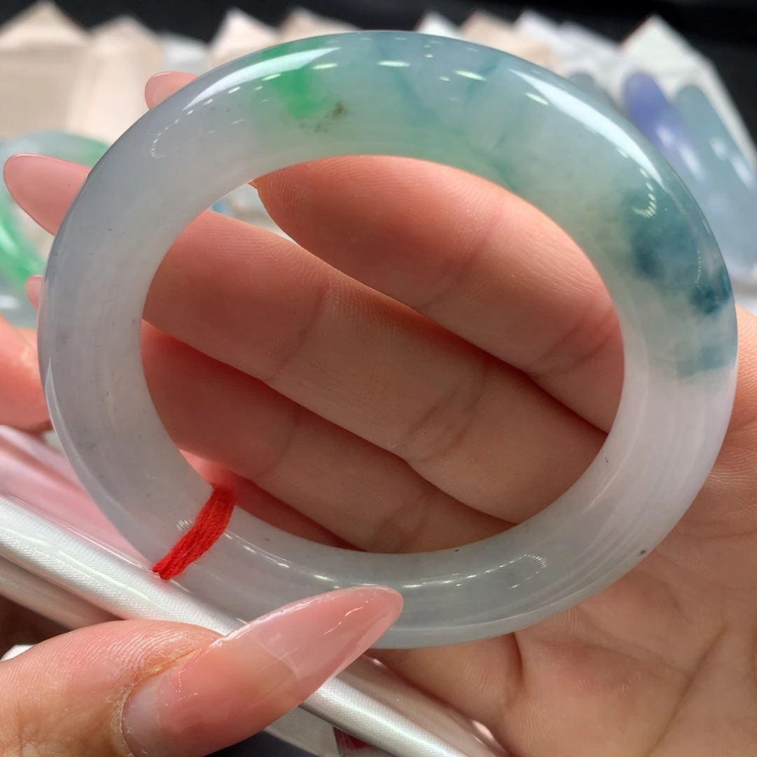 翡翠未镶嵌手镯53.2胖圆