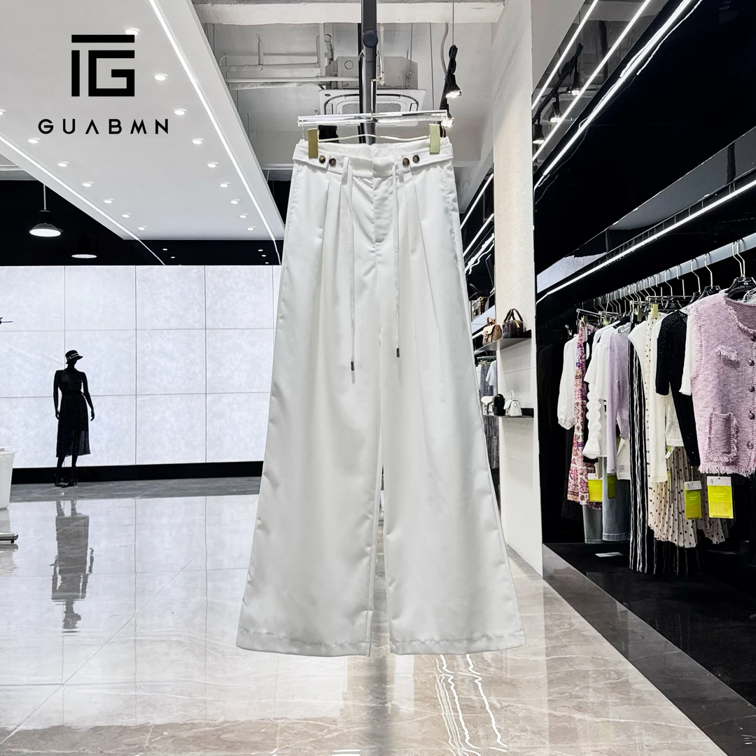 GUABMN2025夏季新款高腰直筒休闲裤宽松百搭阔腿裤5506