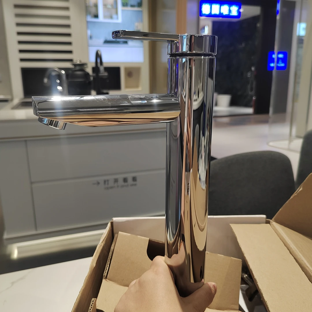 进口高杆龙头镀铬色洗手间面盆龙头样品清仓德国凯高