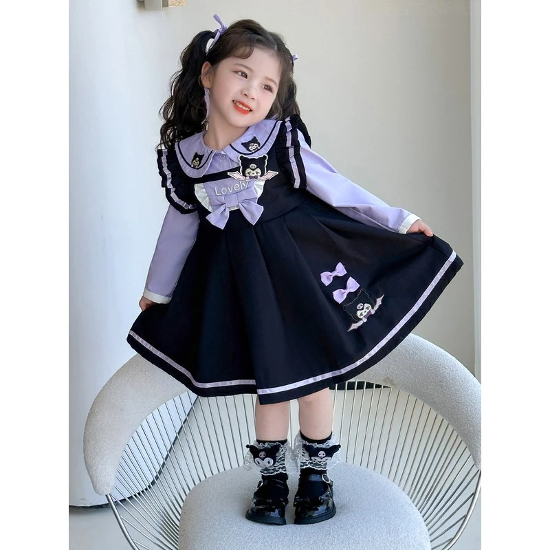 （新疆包邮）女童连衣裙两件套2025新款洋气时髦儿童春秋卡通库洛