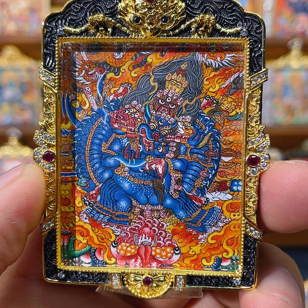 大威德金刚热贡小唐卡