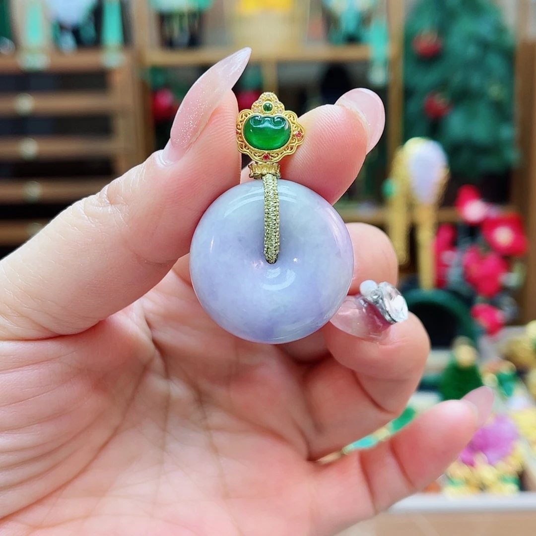 颈饰银S925镶嵌翡翠48小时鉴赏期