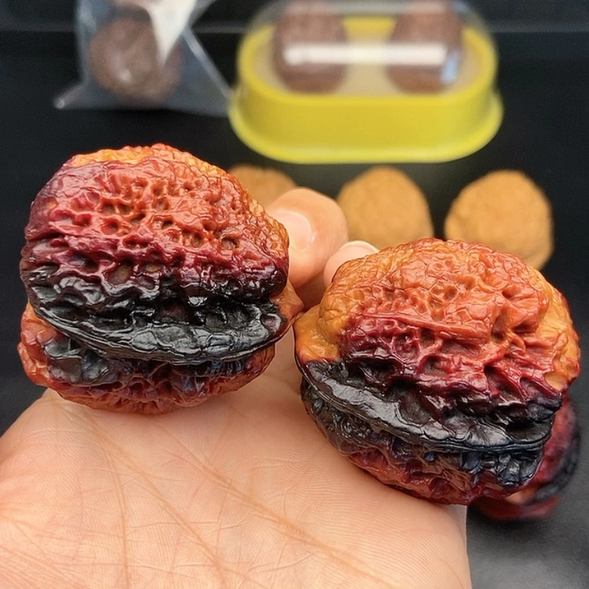 【闪购商品】把件文玩核桃42尺鱼子纹金蟾