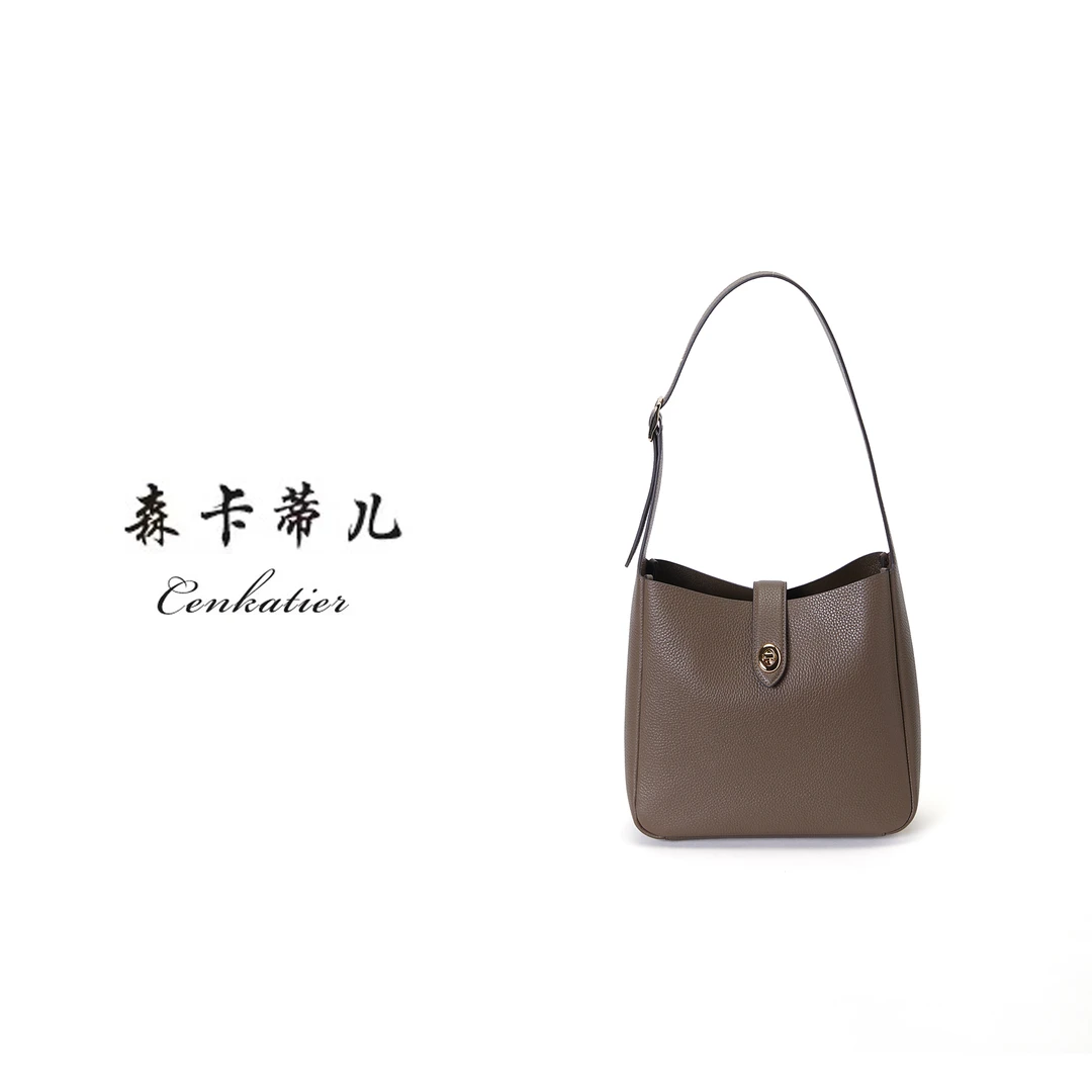 女包2025年腋肩包时尚百搭简约斜跨通勤水桶包大容量轻奢手提包