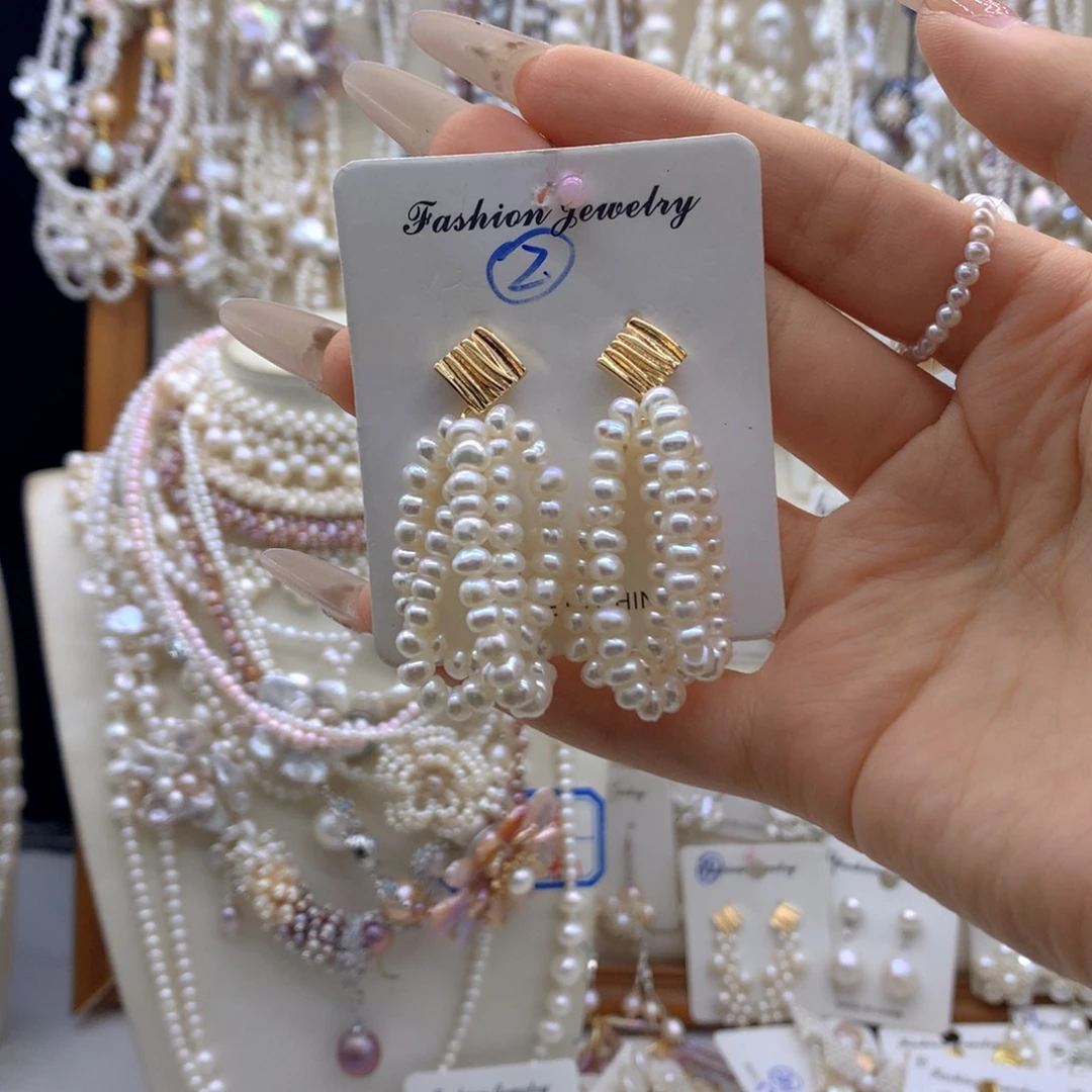 银S925镶嵌淡水珍珠项链耳饰