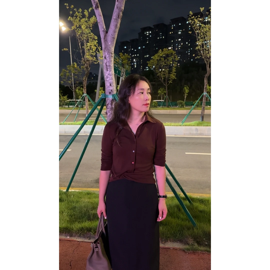 早秋新款宽松休闲长袖气质通勤翻领针织衫MA4SYDZ1133