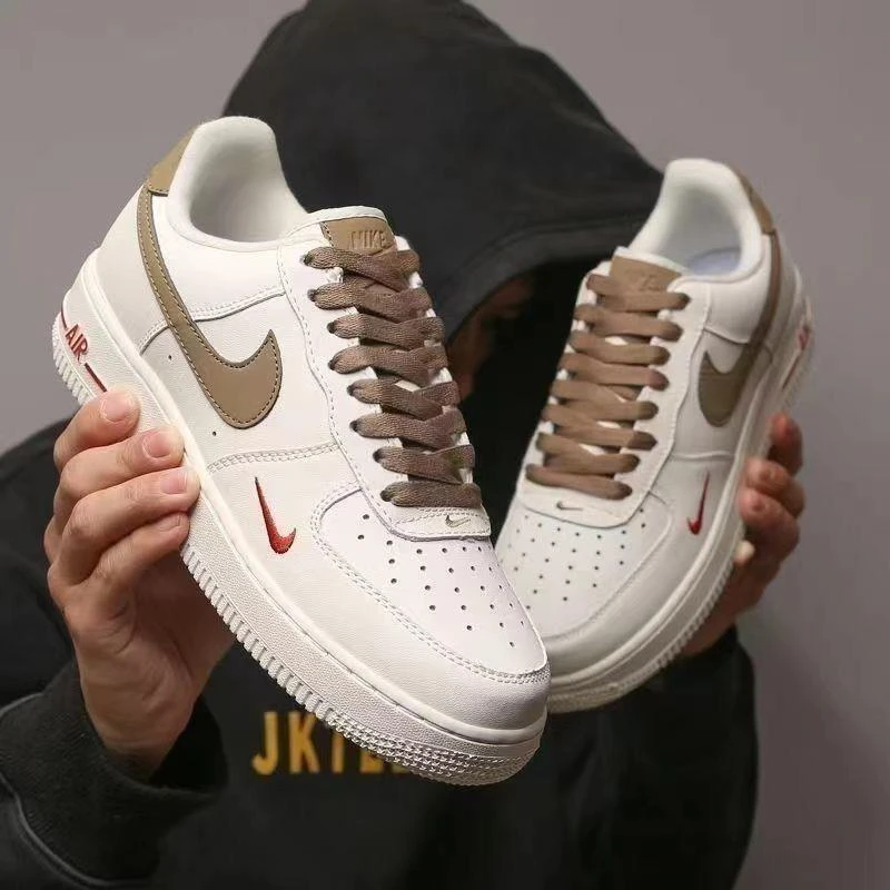 NiKE联名HNXCAF1空军一号奶咖低帮荔枝纹男女同款板鞋情侣休闲运